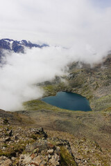 The view of Gaislacher lake in Oetztal valley, Soelden, Austria