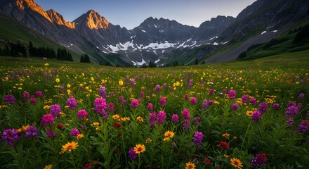 Fototapeta premium Majestic Mountain Landscape with Dramatic Clouds and Sunlight