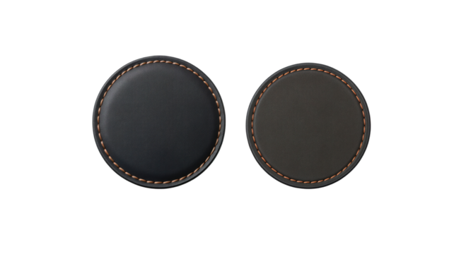 Leather patch black on transparent background png