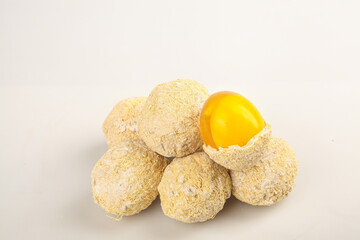 Chinese Sichuan Century Eggs with Golden Yolk - Traditional Preserved Eggs Delicacy Food Photography