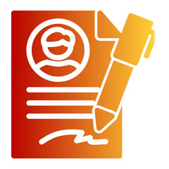 Job Work Agreement icon from the Hiring icon collection (Glyph Gradient Style)