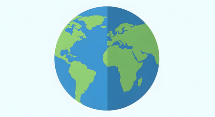 Globe Illustration Flat Design World Map