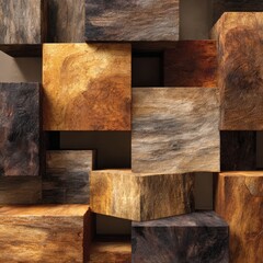 Abstract background with stacked wooden blocks textured art modern environment creative viewpoint