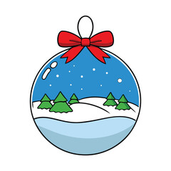 A sparkling Christmas glass ball adorned with a vibrant red bow, reflecting festive lights and holiday cheer in a cozy, joyful close-up scene.