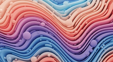 Abstract Colorful Wavy Shapes Background.