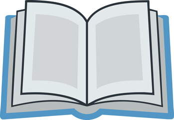Illustration of an open book with blank pages ready for content