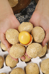 Traditional Chinese Preserved Eggs with Golden Yolk - Szechuan Coagulated Egg Production Display