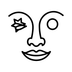 Abstract face outline with transparent background