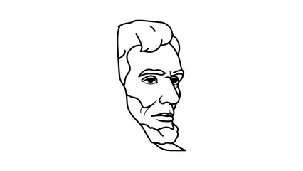 Abraham Lincoln portrait with transparent background