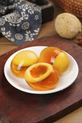 Chinese Tea Eggs with Golden Yolks and Orange Tea-Stained Whites Traditional Asian Cuisine