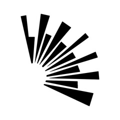 Abstract black rays with transparent background