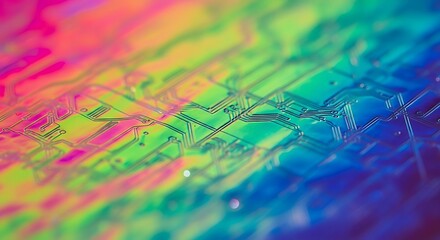 Naklejka premium Vibrant rainbow colors flowing abstract texture background with dynamic swirling patterns