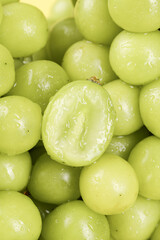 Fresh Green Grapes with Water Droplets - Seasonal Fruit Close-up