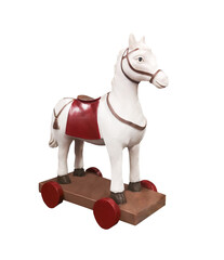 new year's toy white horse isolated on white background