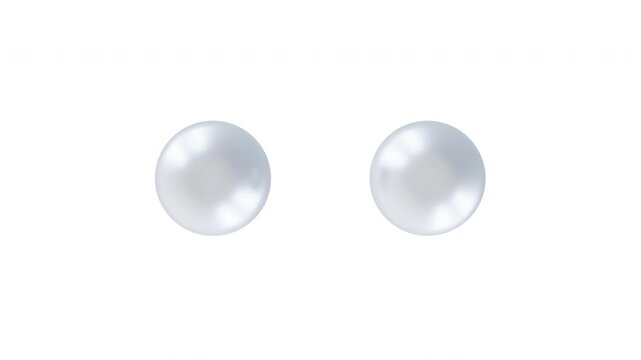 3D animation of merging or unification of two white spheres, atoms or molecules into one whole. Abstract motion element for medicine, science, healthcare with alpha matte channel.