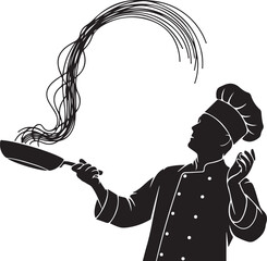 vector illustration of a silhouette of a chef Chef Cooking in a Pan Professional Chef: Cooking Silhouette

Master Chef: Tossing Food in a Pan