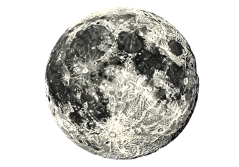 Full Moon Illustration Isolated Against A Transparent Black Background