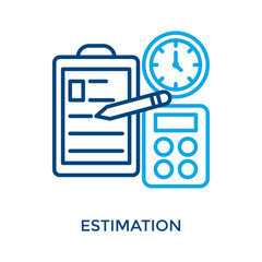 Estimation Icon Outline Color Style. Vector Illustration For Graphic Design