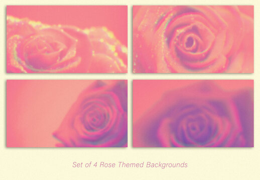 Set of Rose Themed Backgrounds