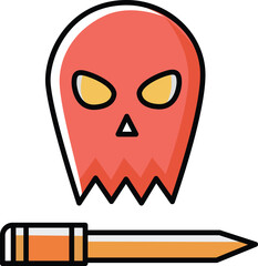 Ghost isolated in a white background colorful vector illustration