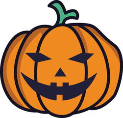 Halloween pumpkin isolated in a white background scary vector illustration