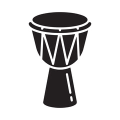 Minimalist Black Hand Drum Silhouette with White Accents
