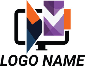 computer screen with creative it logo 