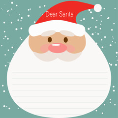 Cute Santa Claus Letter Template for Kids – Dear Santa Christmas Wish List