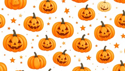 Generated image　ハロウィンを彩るジャックオーランタンとかぼちゃの楽しいパターンイラスト