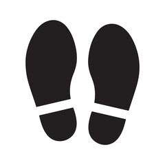 Minimalist Black Footprints Icon on a White Background