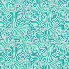 Abstract turquoise wave pattern with swirling lines and organic shapes design, patern seamless, royalty stock.