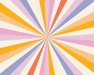Retro sunburst pattern with pastel colors and warm tones