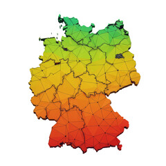 Obraz premium Germany Map Illustration Geometric Polygon Abstract Colorful Design