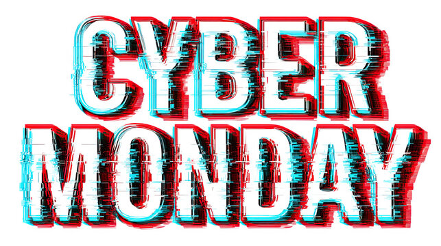 Cyber Monday Glitch Effect Abstract Digital Outlines
