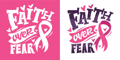 Hand drawn doodle lettering quote about Pink october, breast cancer awareness. Lettering for t-shirt design, mug print, bag print, clothes fashion. 100% hand drawn vector image.