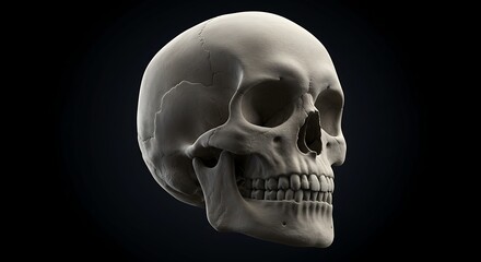 Fototapeta premium Anatomical Skull Study: Human Cranium in Detail
