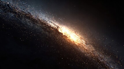 Stunning view of galaxy with glowing light horizon and countless stars in deep space, abstract cosmic background symbolizing universe, infinity and astronomy