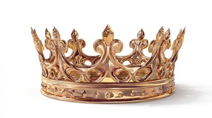 Golden royal crown decorated with sparkling diamonds and luxury gemstones, symbol of monarchy, wealth, power, prestige and celebration concept