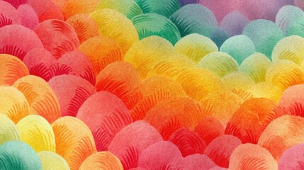 Colorful abstract watercolor background with red orange pink rainbow arcs and decorative circle patterns, artistic design concept for creativity and decoration