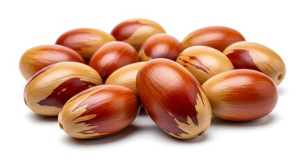Obraz premium Pile of Jatoba Seeds on White Background.