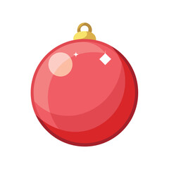 Red Christmas bauble with gold cap and reflections Keywords: Christmas, bauble, ornament