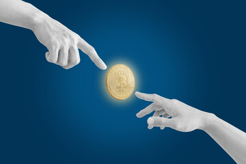 Crypto currency, Gold, digital currency, Bitcoin investment concepts