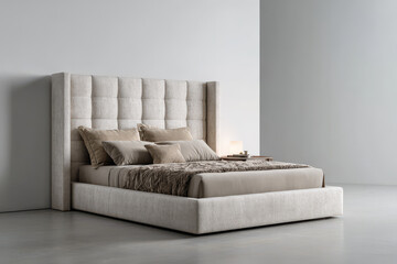 capture refined contemporary bedroom featuring exquisite bed emphasizing modern furniture trends for