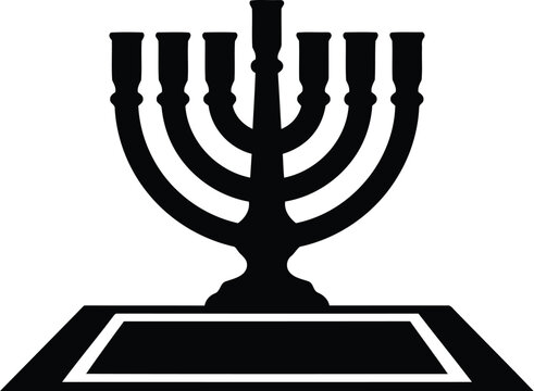 black menorah on table clip art preview