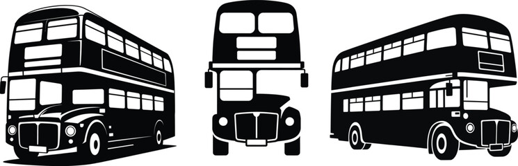 Vintage London Double-Decker Bus Vector