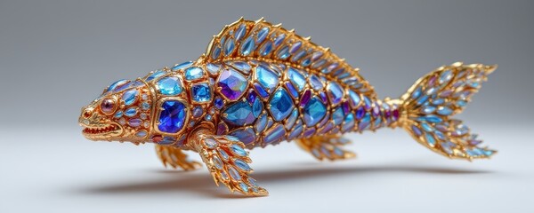 Fototapeta premium Ornate Jeweled Fish Sculpture