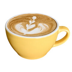 Latte Art: A meticulously crafted latte showcasing a delicate coffee flower design, inviting viewers to savor the fusion of artistry and the rich aroma.