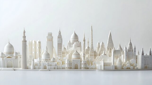 White cityscape architectural model