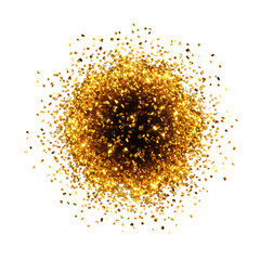 Abstract Illustration Of Golden Glittering Light Circle Against Black Background