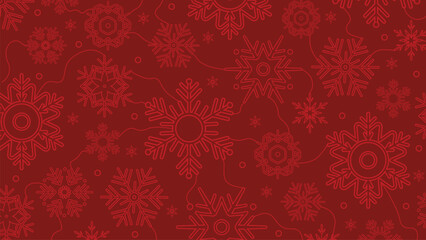 Christmas red background christmas snowflakes vector background pattern.